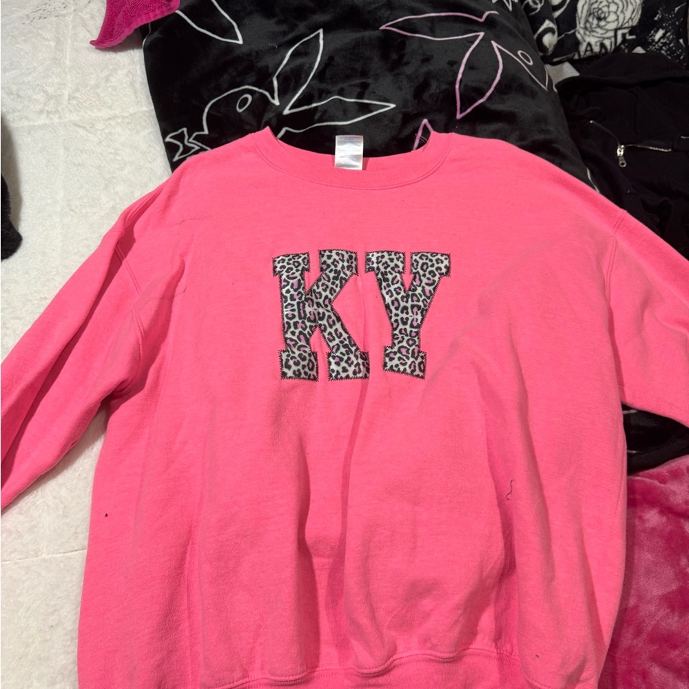 Pink Leopard Print crewneck